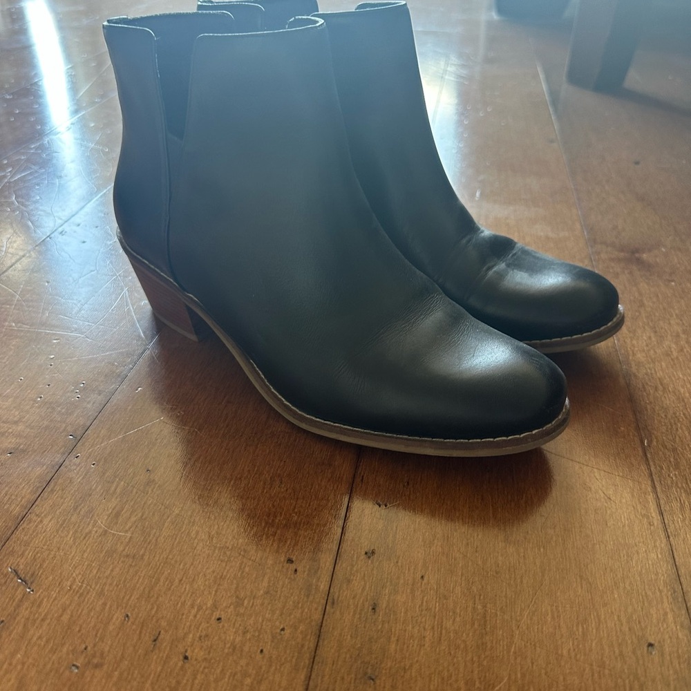 Black Leather Ankle Boots
